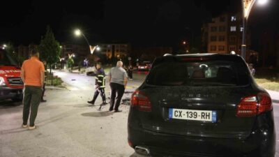 Nevşehir’de iki Porsche marka otomobilin çarpıştığı kazada otomobillerden birisi takla