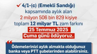 Sosyal Güvenlik Kurumu (SGK), Emekli Sandığı kapsamında aylık alanların temmuz