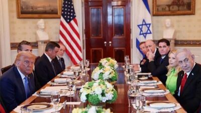 ABD Başkanı Donald Trump ile İsrail Başbakanı Binyamin Netanyahu, Beyaz