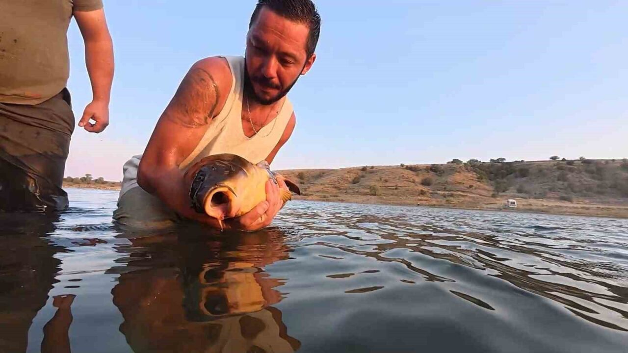 Eskişehir’de bir arkadaş grubu yakaladıkları balıkları sportif balıkçılığın devam edebilmesi