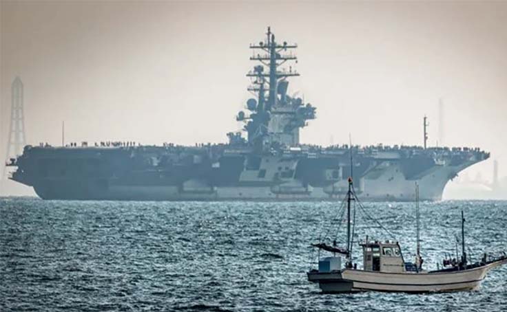 Avrupa Uzay Ajansı’nın Sentinel-2 uydusu, USS Nimitz uçak gemisi ve