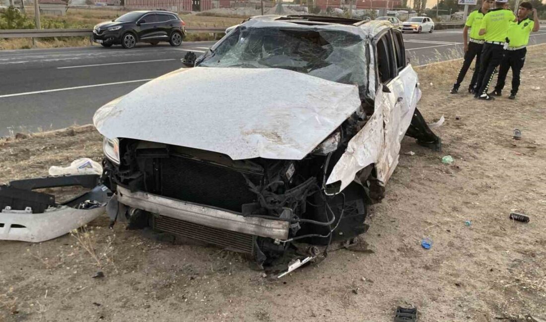 Aksaray’da kontrolden çıkan otomobilin takla atarak yaklaşık 60 metre sürüklendiği