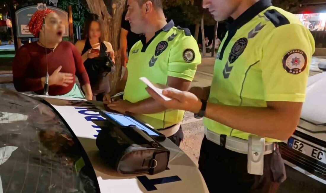 Aksaray’da 1.12 promil alkollü olarak direksiyon başında yakalanan kadın sürücü,