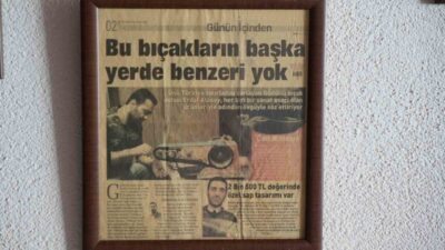 Ankara’nın Güdül ilçesinde yaşayan bıçak ustası Erdal Atasoy, atölyesinde tamamen