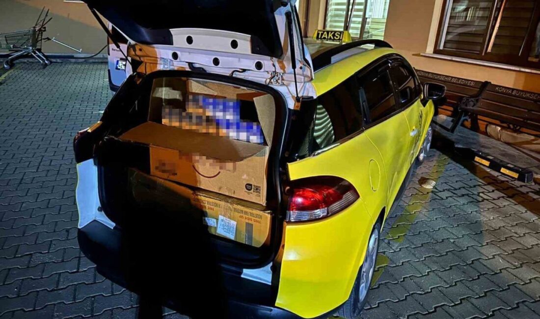 Konya’da polis ekiplerince durdurulan bir araçta piyasa değeri 350 bin