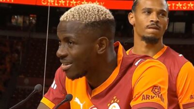 Galatasaray, yeni transferleri Victor Osimhen ve Leroy Sane’yi taraftarlarının huzurunda