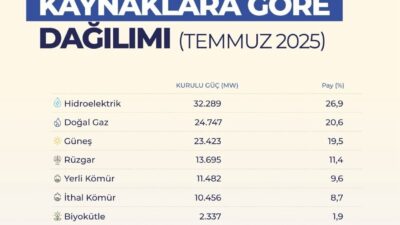 Türkiye’nin elektrik kurulu gücü 120 bin megavatı geçti ve toplam
