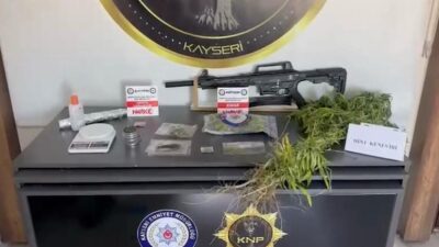 Kayseri’de polis ekipleri tarafından yapılan çalışmalarda; 287 kök kenevir ve