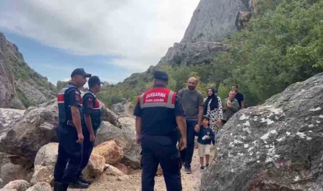 Yozgat’ın Aydıncık ilçesinde bulunan Kazankaya Kanyonu’nda Jandarma ekipleri denetim ve
