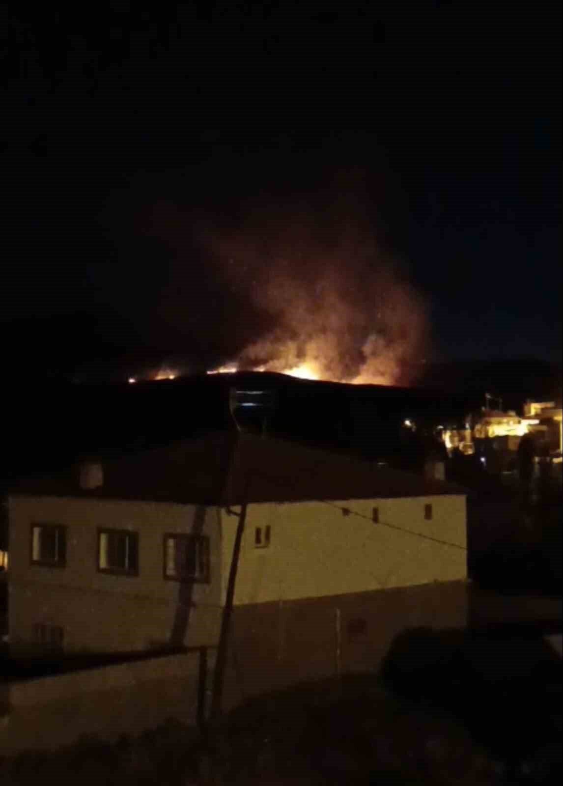 Niğde’nin Elmalı kasabasında dağda çobanların yaktığı ateş kontrolden çıkarak yangına