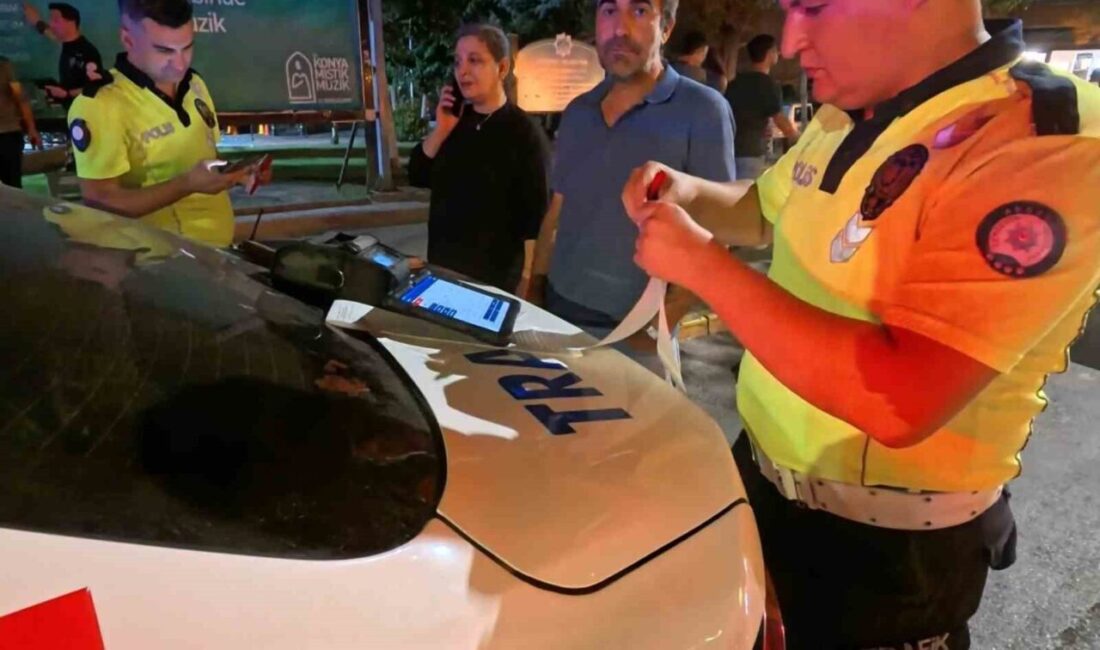 Aksaray’da direksiyon başında alkollü yakalanan sürücüye ceza kesilip ehliyetine 6