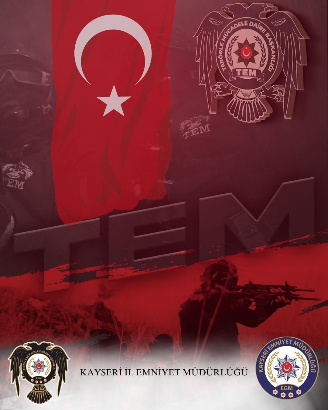 Kayseri’de polis ekipleri tarafından yapılan çalışmalarda; örgütün içerisinde ’emniyet mahrem