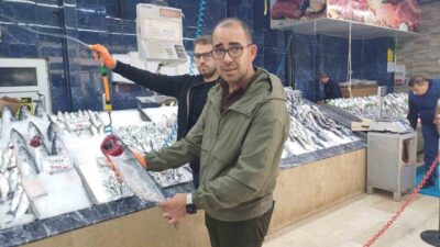 Kayseri’de balıkçı tezgahlarında hamsi bolluğu yaşanırken, kilosu 100 TL ile