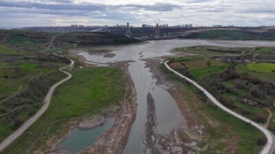 İstanbul’da Sazlıdere Barajında azalan su seviyesi kentin kuraklık ile karşı