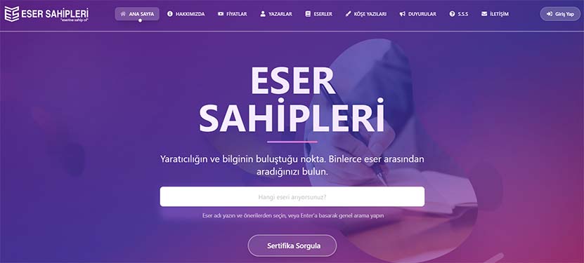 Eser sahipleri için geliştirilen yeni dijital platform yayında. Zaman damgası