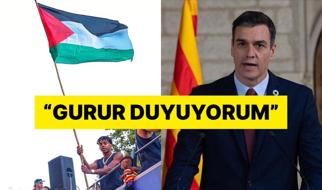 Barcelona'nın genç süperstarı Lamine Yamal takımının şampiyonluk kutlamalarına zafer otobüsünün