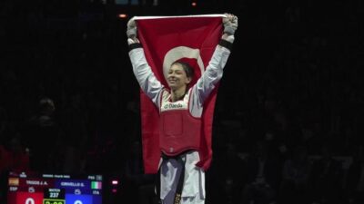 Almanya'da düzenlenen 2026 Avrupa Tekvando Şampiyonası'nda kadınlar 49 kiloda Elif