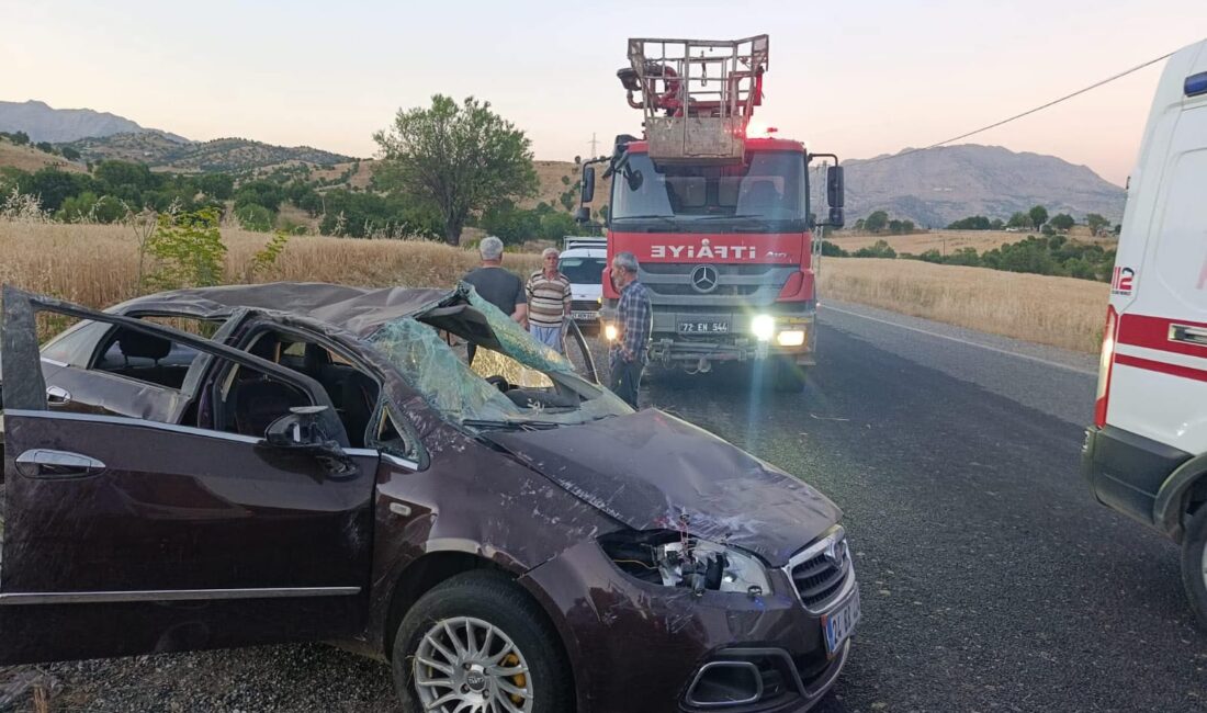 Diyarbakır'da şarampole devrilen araçta anne ve 3 yaşındaki oğlu hayatını